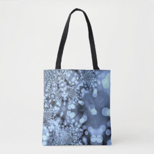 Tote Bag Flocon de neige Silvery Blue
