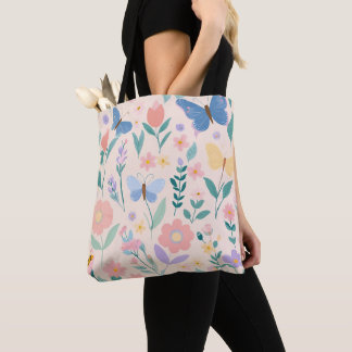Tote Bag Floraison de printemps fleurie Voyage en rose pour