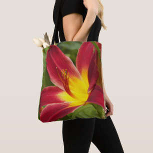Tote Bag Floral à fleurs diurnes rouges