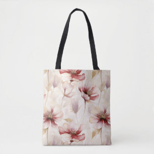 Tote Bag Floral à la crème bourguignonne