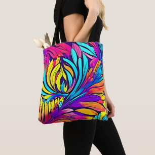 Tote Bag Floral Abstrait vibrant