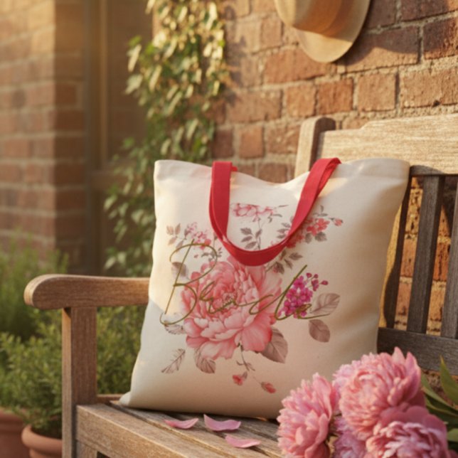 Tote Bag Floral Bride Bag - Elegant Pink Design (Créateur téléchargé)