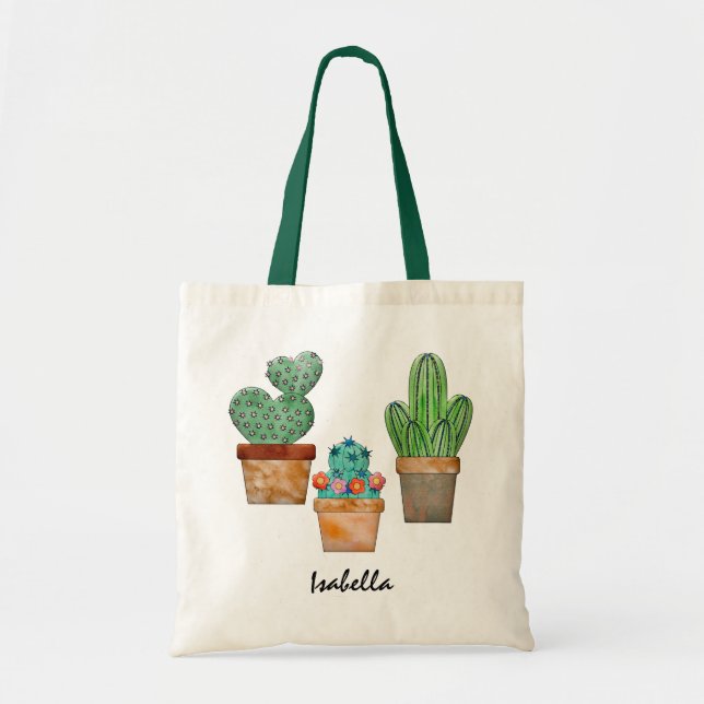 Tote Bag Floral Cactus Plantes (Devant)