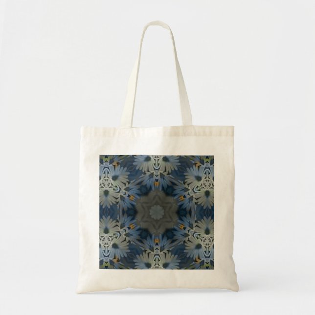 Tote Bag Floral de marguerite bleu antique (Devant)
