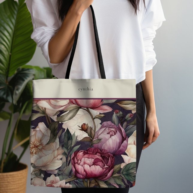 Tote Bag Floral de pivoine violette (Purple Peony Tote)