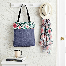 Tote Bag Floral de printemps et denim