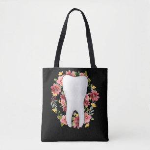 Tote Bag Floral Dentist Dentist Dentist Fleurs Dentières A