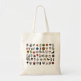 Tote Bag Floral folk coloré et oiseaux
