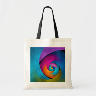 Tote Bag Floral moderne Art Abstrait rose Bleu Motif #17