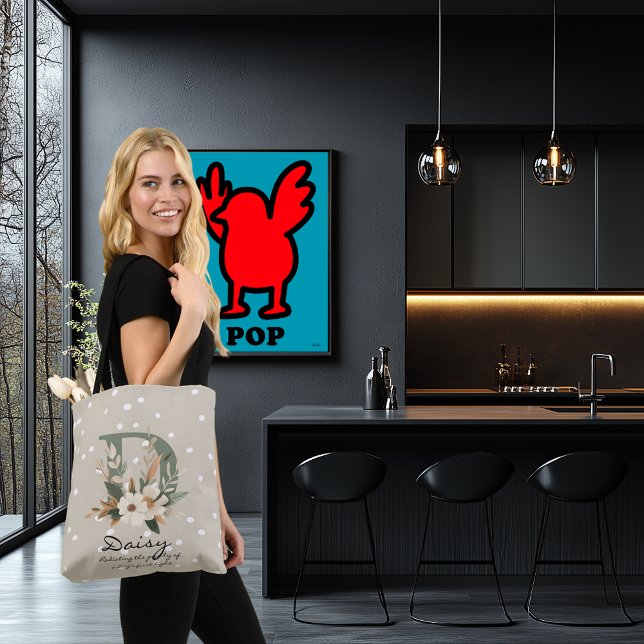 Tote Bag Floral Monogram D – Radiant Botanical Letter Art (Créateur téléchargé)