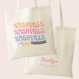 Tote Bag Floral Nashville Bachelorette Personnalisée Fourre