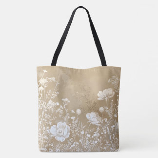 Tote Bag Floral naturel