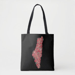 Tote Bag Floral Palestine carte la liberté artistique pour 