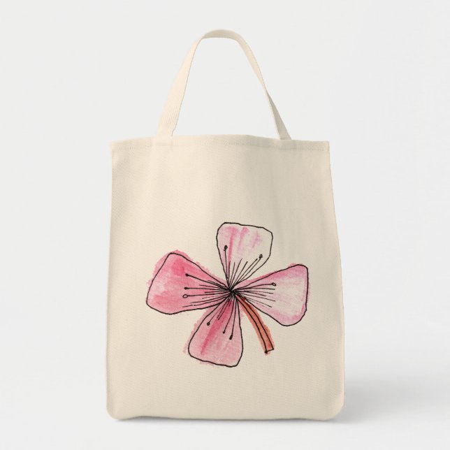 Tote Bag floral peint à la main (Devant)