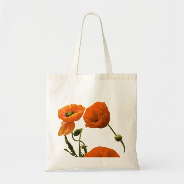 Tote Bag Floral Poppy Flower Mariages Bridesmaid Cadeau Fav (Devant)