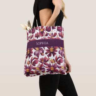 Tote Bag Floral pourpre-