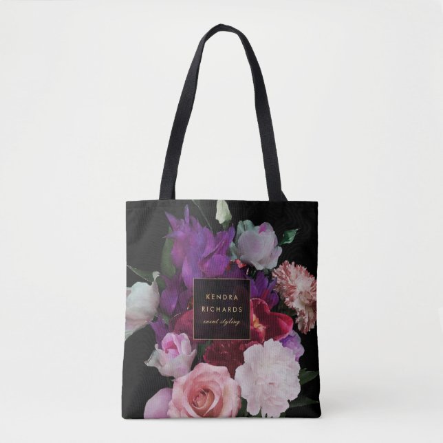 Tote Bag Flore sombre romantique Personnalisée (Devant)