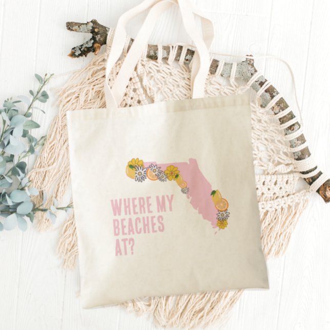 Tote Bag Floride Où Mes Plages Personnalisées (Créateur téléchargé)