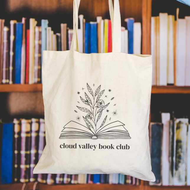 Tote Bag Floroming Floral Book Personnalisé Club du livre (Créateur téléchargé)
