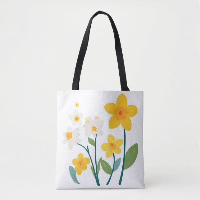 Tote Bag-Flower Design Tasche (Vorderseite)