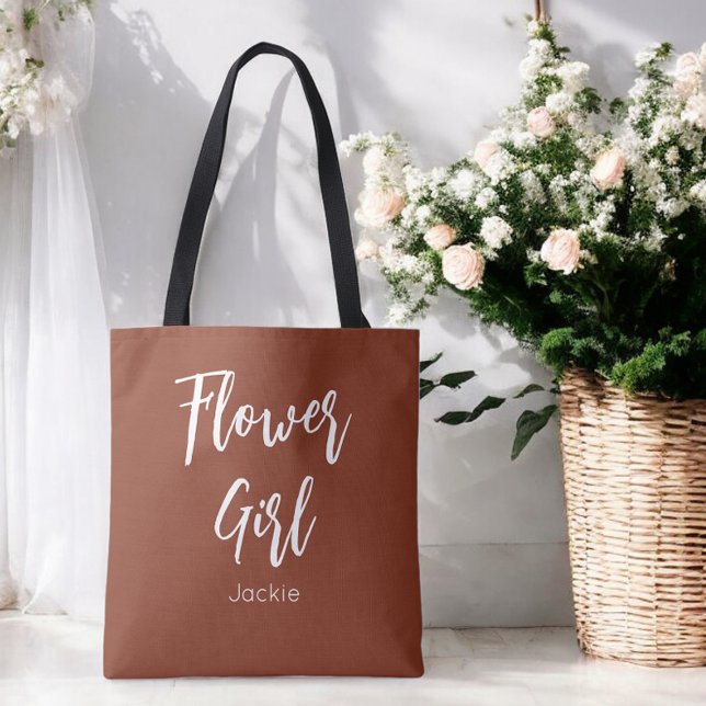 Tote Bag Flower Girl Terracotta Mariage Brown (Créateur téléchargé)