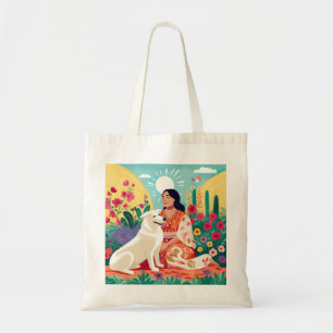 Tote Bag Flower Love for Self, Woman & Secourir Chien Fourr