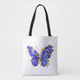 Tote Bag Flower Sapphire Butterfly