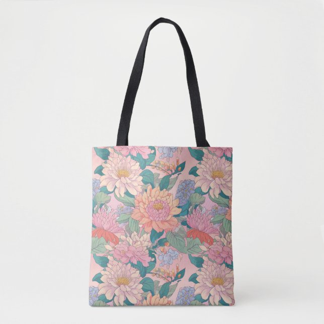 Tote Bag flowered cloth bag (Devant)
