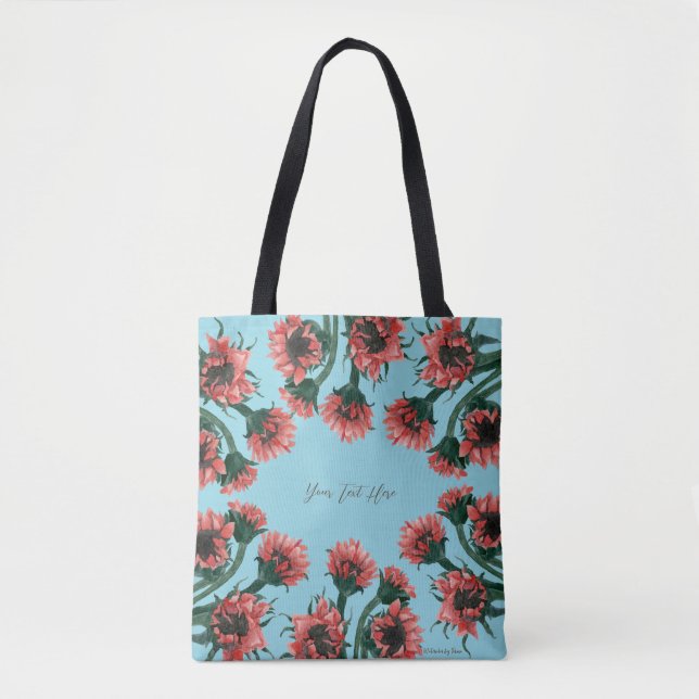 Tote Bag Flowers in Vase Watercolor (Devant)