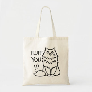 Tote Bag Fluff you - Funny Minimal mignon Chat noir et blan