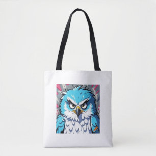 Tote Bag Fluffy bleu et blanc en colère - Graffiti Styl