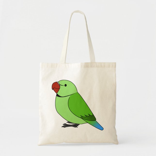 Tote Bag Fluffy perroquet indian vert sauvage à cou cerclé (Devant)