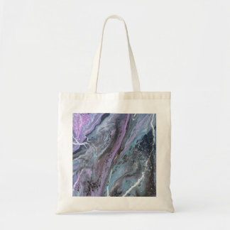 Tote Bag Flux Abstrait Violet & Sarcelle