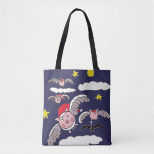 Tote Bag Flying Pig Père Noël