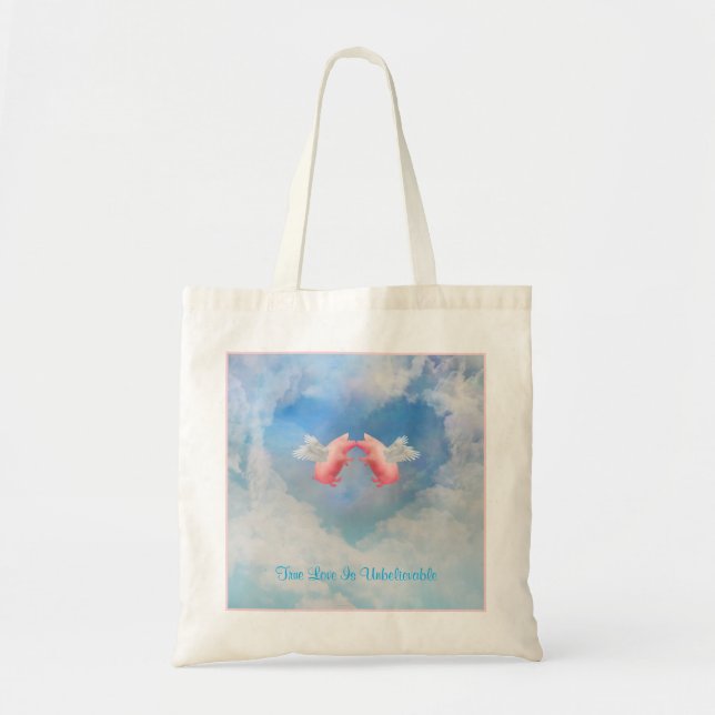 Tote Bag Flying Pigs Incroyable Love (Devant)