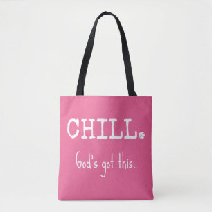 Tote Bag Foi chrétienne Détendez-vous Dieu s'en charge Code
