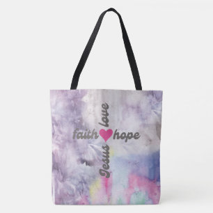 Tote Bag Foi colorée Espoir Amour Jésus Croix