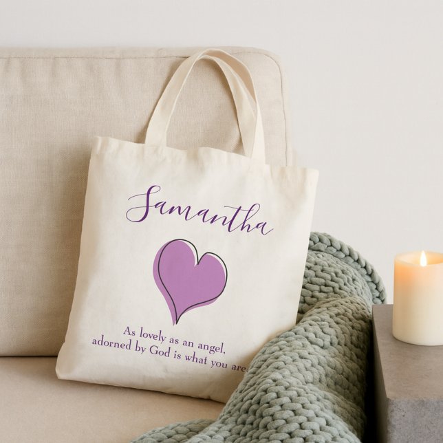 Tote Bag Foi et amour Coeur chrétien (Créateur téléchargé)