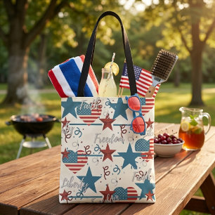 Tote Bag Foi, Liberté et Liberté Rétro Patriotique