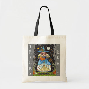 Tote Bag FOLK ART WITTER, ÉFFRAYANT, CHAT NOIR Trick Ou Tre