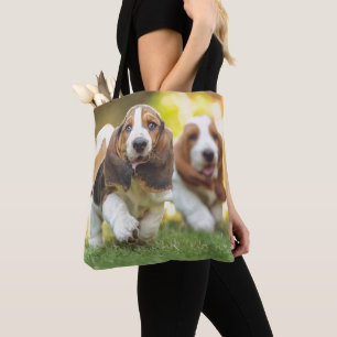 Tote Bag Fonctionnement de chiots de Basset Hound