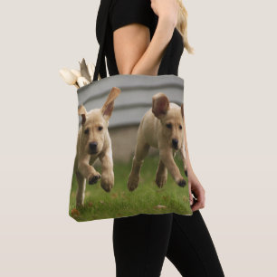 Tote Bag Fonctionnement jaune de chiots de Labrador