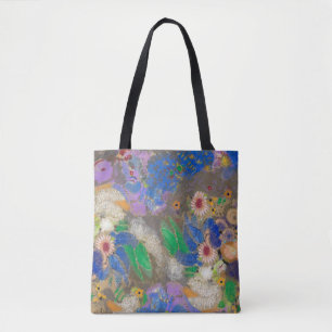 Tote Bag Fond de fleurs abstraites d'Odilon Redon.