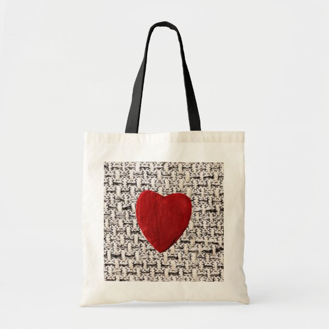 Tote Bag Fond de tissu avec coeur (Devant)