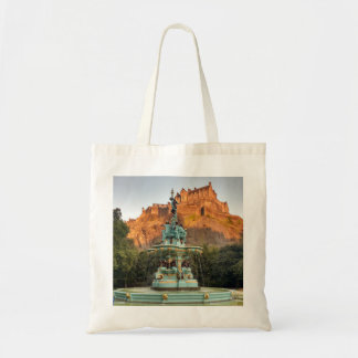 Tote Bag Fontaine du château d'Édimbourg Princes Street Gar