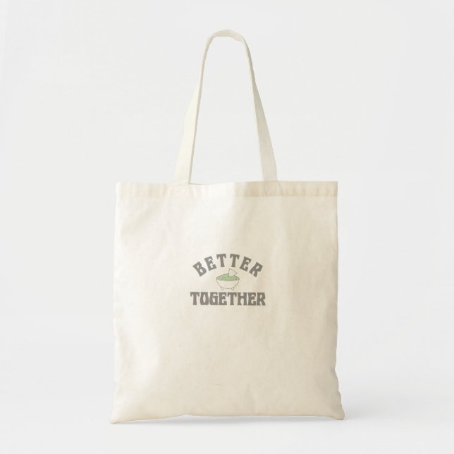 Tote Bag Food Better Together Chips Guac Text Graphic Style (Devant)
