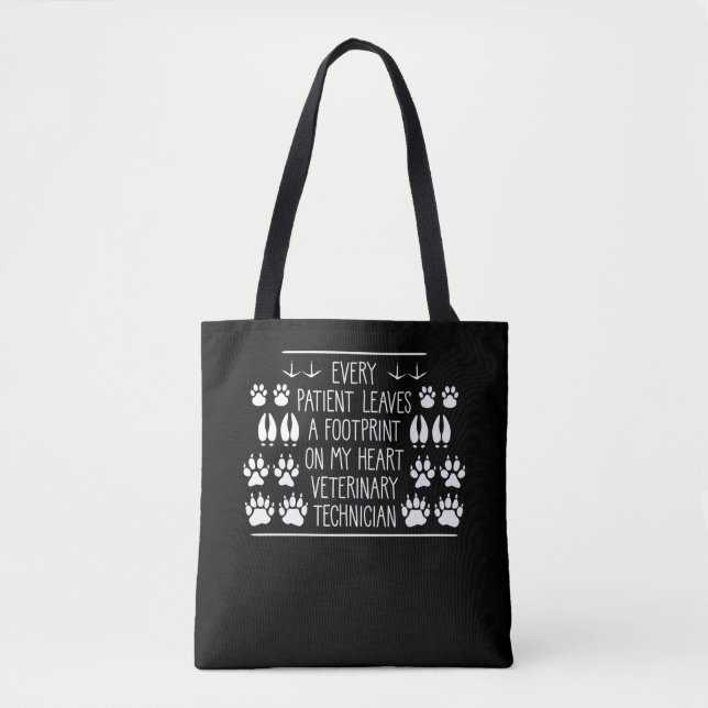 Tote Bag Foot, technicien vétérinaire Imprimer Soins aux an (Devant)