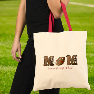 Tote Bag Football Maman Cute Nom de l'école Personnalisé