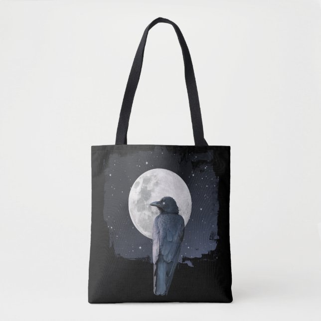 Tote Bag Forest Raven Cold Moon (Devant)