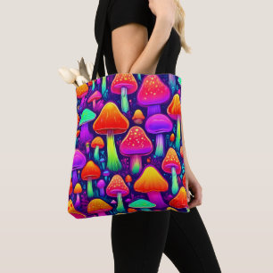 Tote Bag Forêt de champignons à lueur de néon